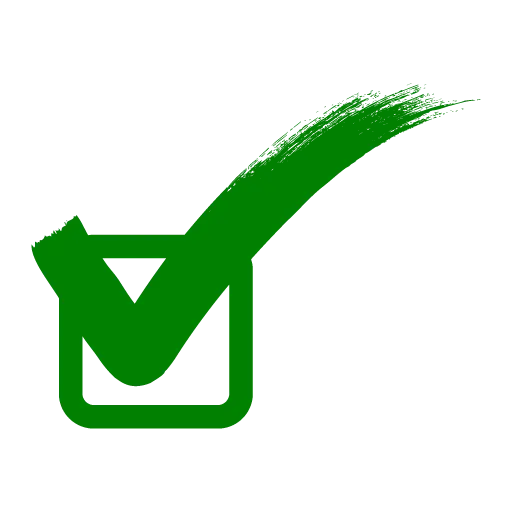 Green Checkmark Symbol for Completion