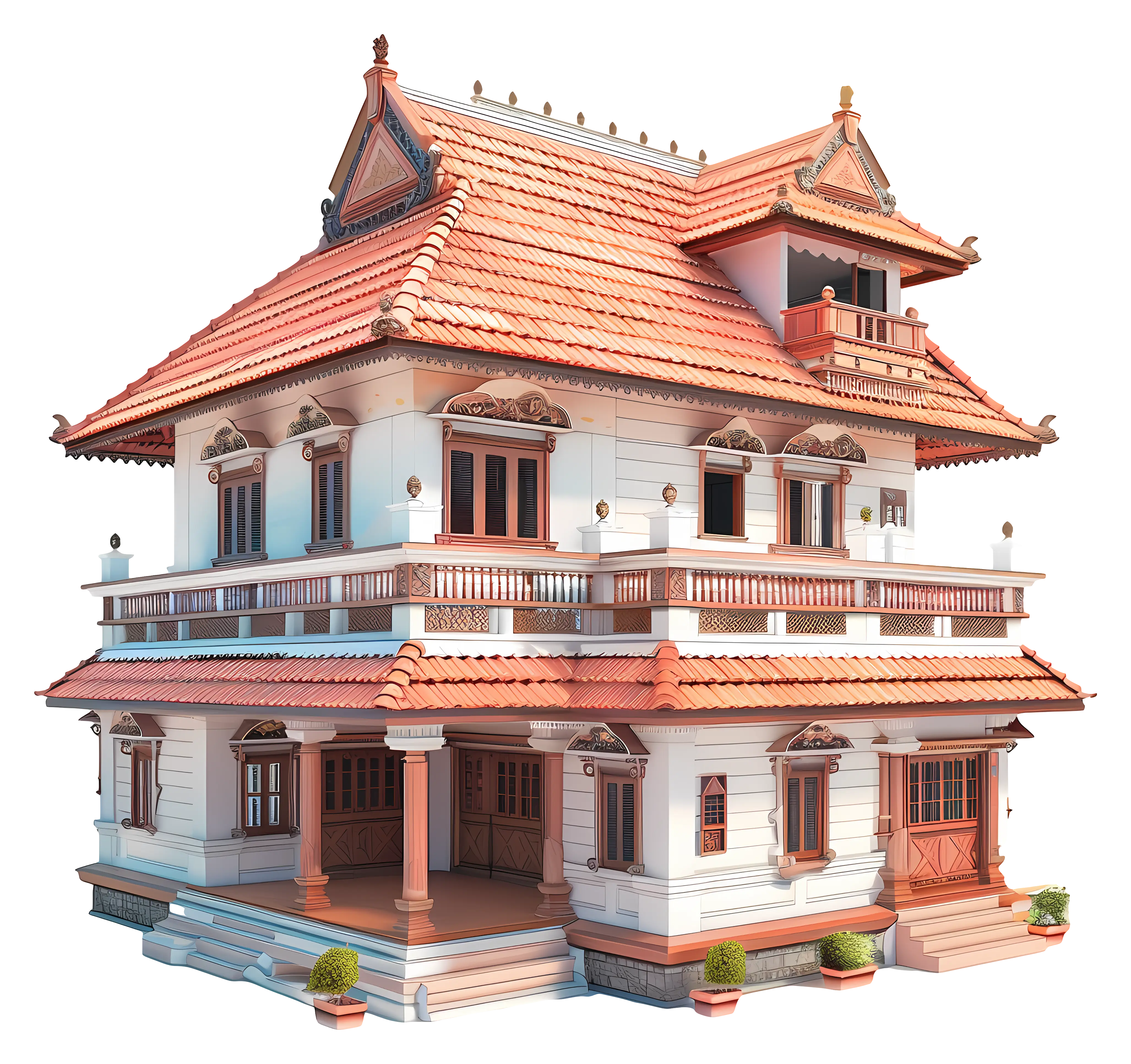 Beautiful Multistory Traditional House Design