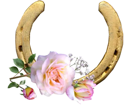 Golden Horseshoe with Flowers