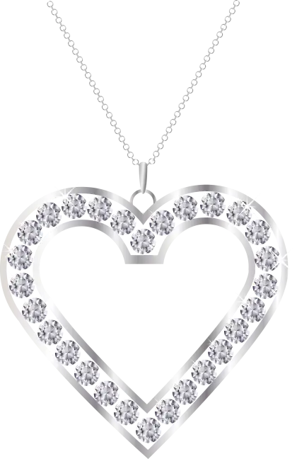 Beautiful Heart Necklace with Diamonds