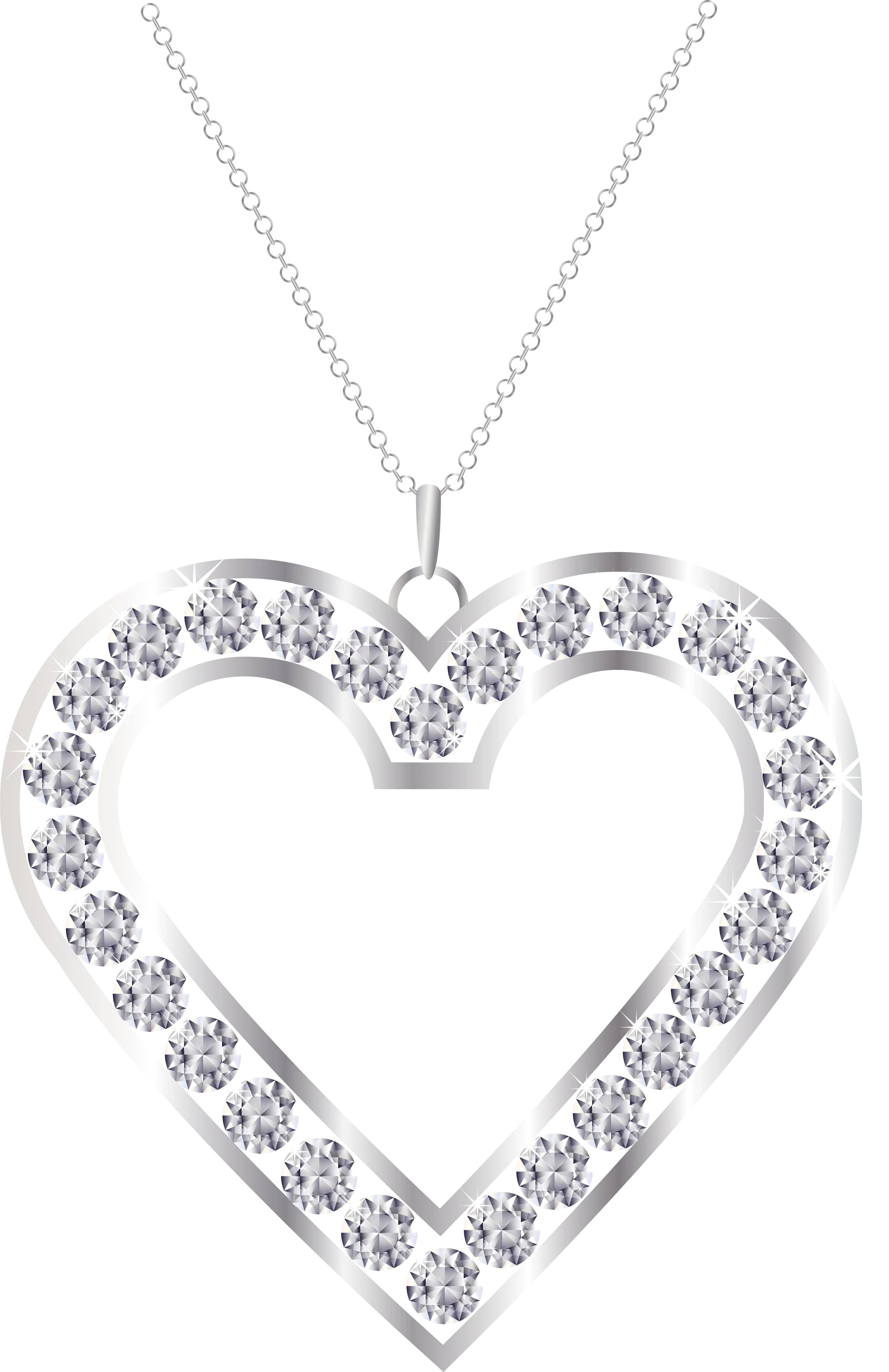 Beautiful Heart Necklace with Diamonds