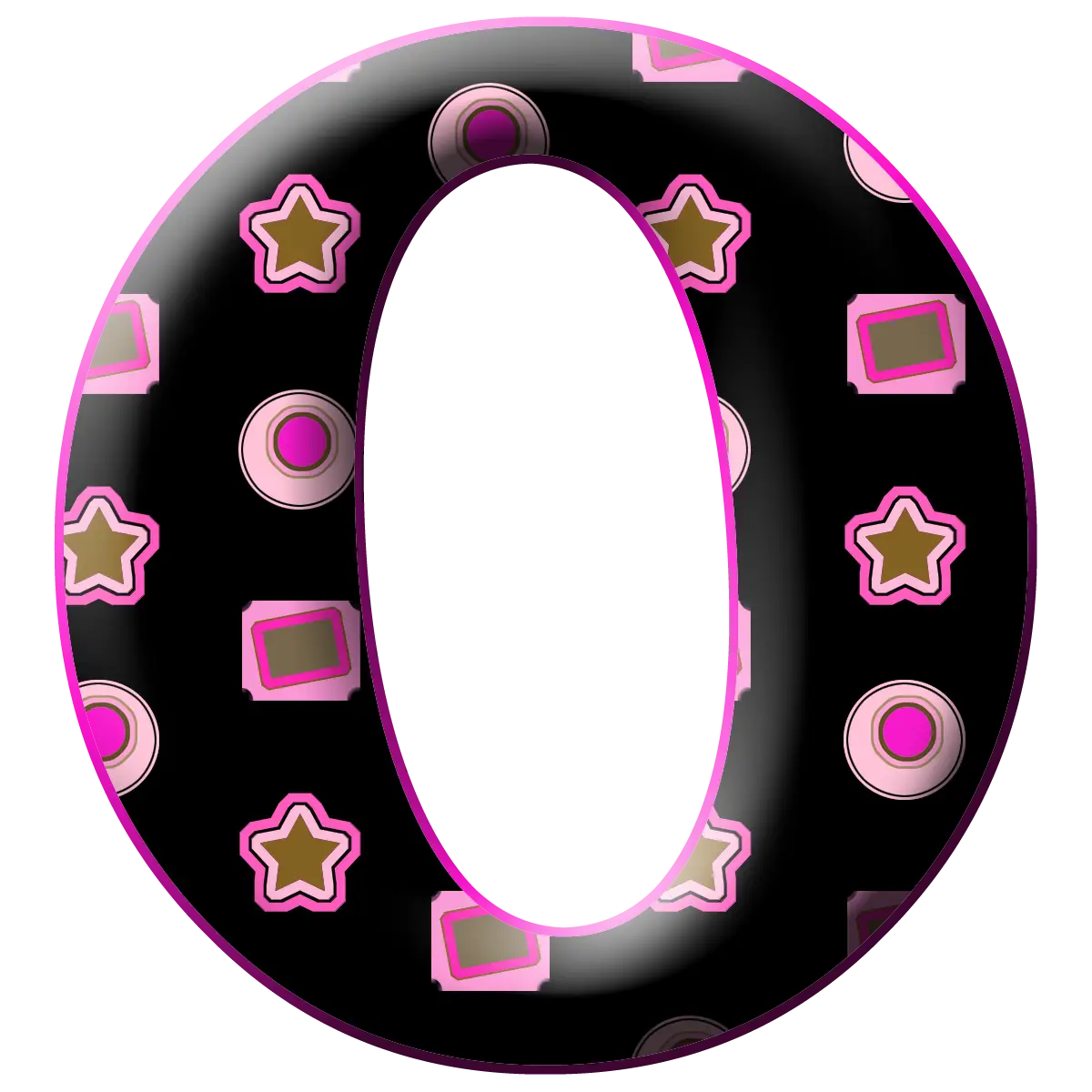 Decorative Number Zero with Patterns