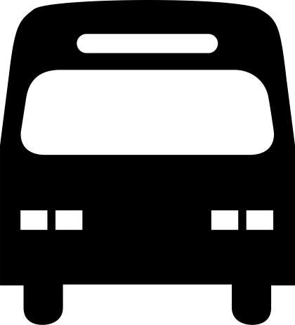 Black Bus Icon for Transportation Signage