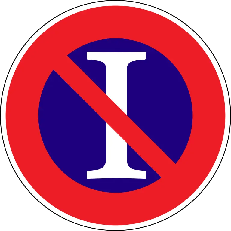 Red No Parking Traffic Sign