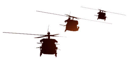 Silhouette of Flying Helicopters