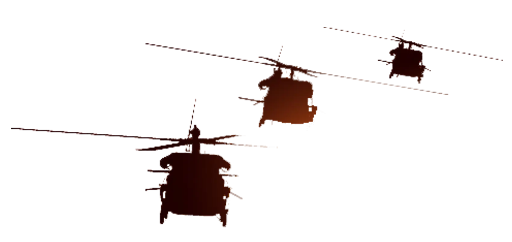 Silhouette of Flying Helicopters