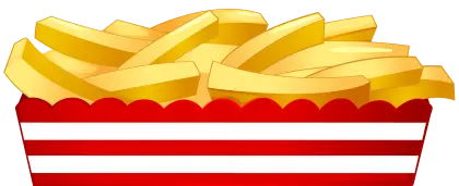 French Fries in Striped Box