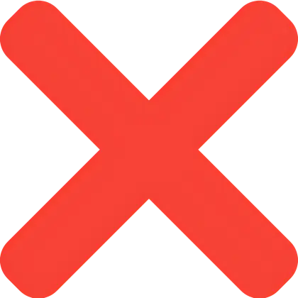 Bright Red X Sign Icon