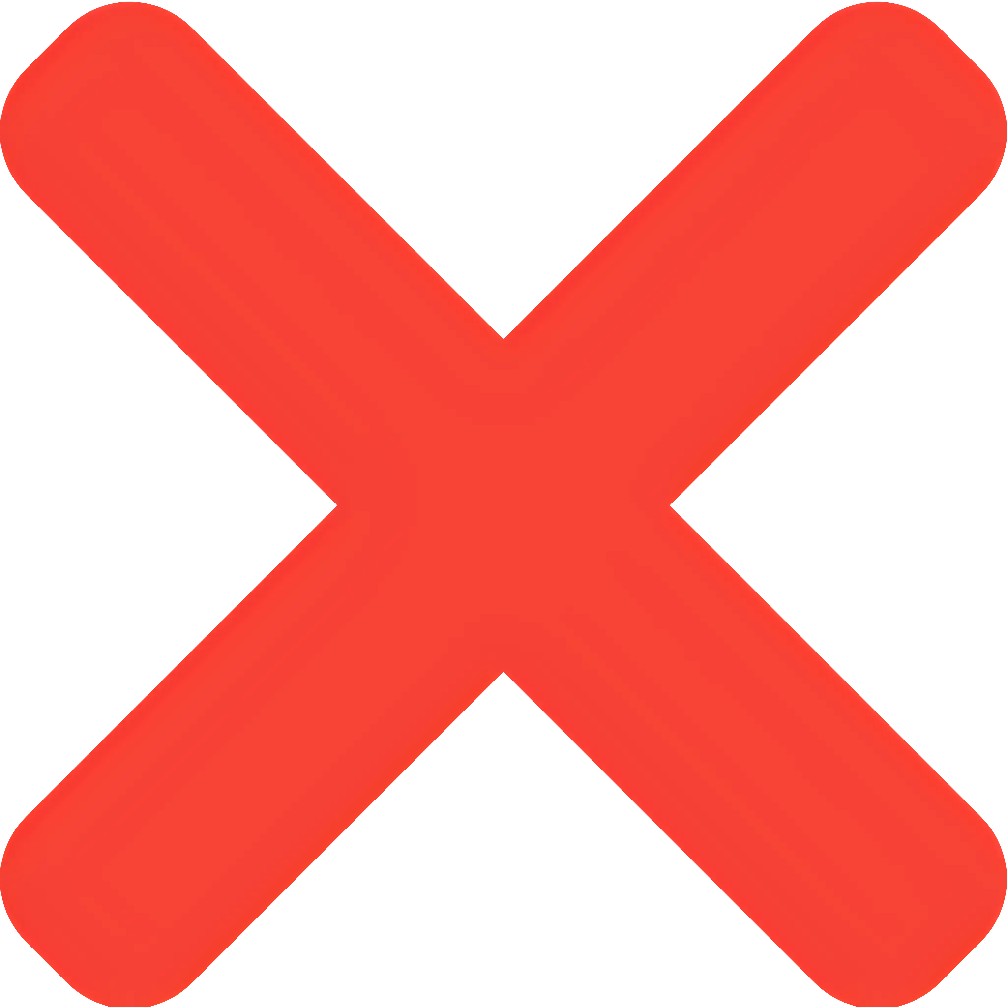 Bright Red X Sign Icon
