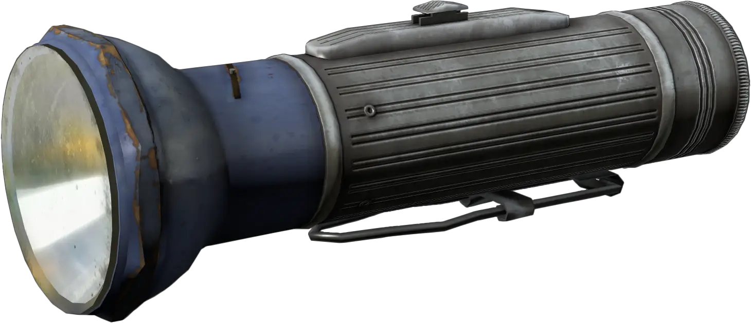 Old Flashlight with Blue Handle