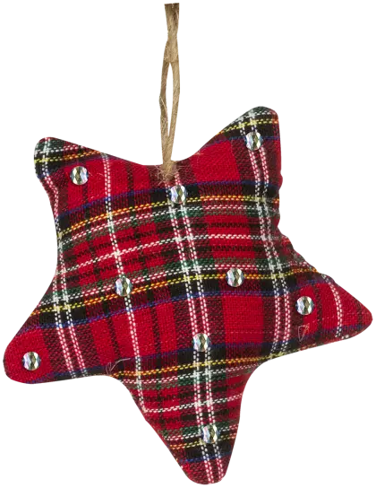 Plaid Fabric Star Ornament for Christmas