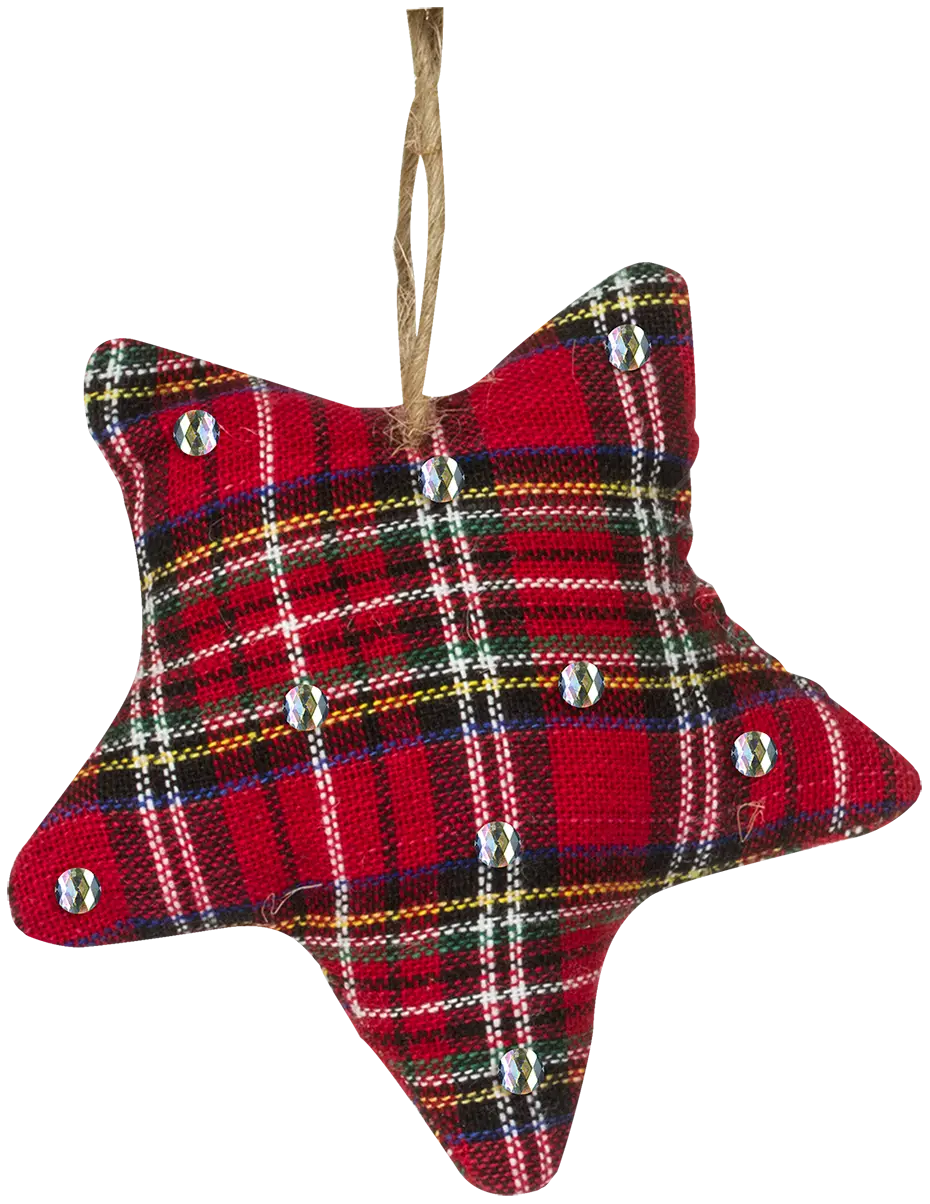 Plaid Fabric Star Ornament for Christmas