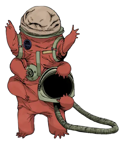 Cute Astronaut Creature in Space Suit