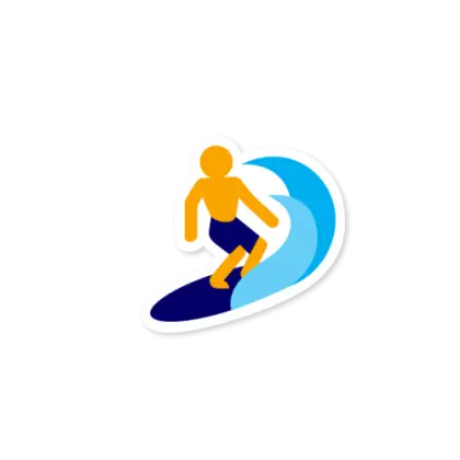 Surfer Riding Wave Illustration