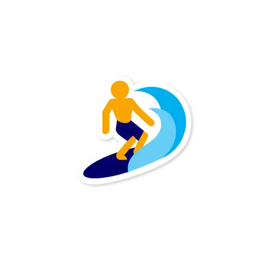 Surfer Riding Wave Illustration