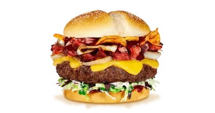 Loaded Cheeseburger with Bacon and Toppings