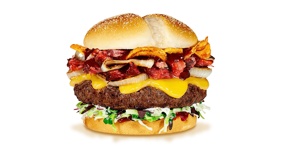 Loaded Cheeseburger with Bacon and Toppings