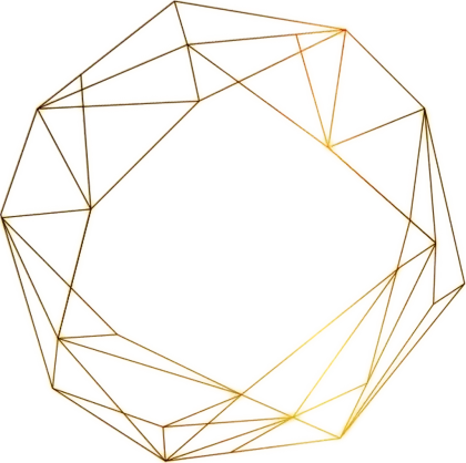 Elegant Golden Geometric Polygonal Frame