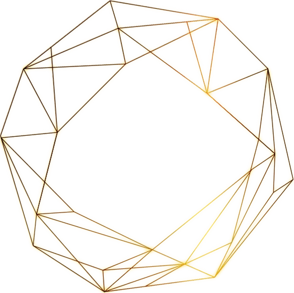 Elegant Golden Geometric Polygonal Frame