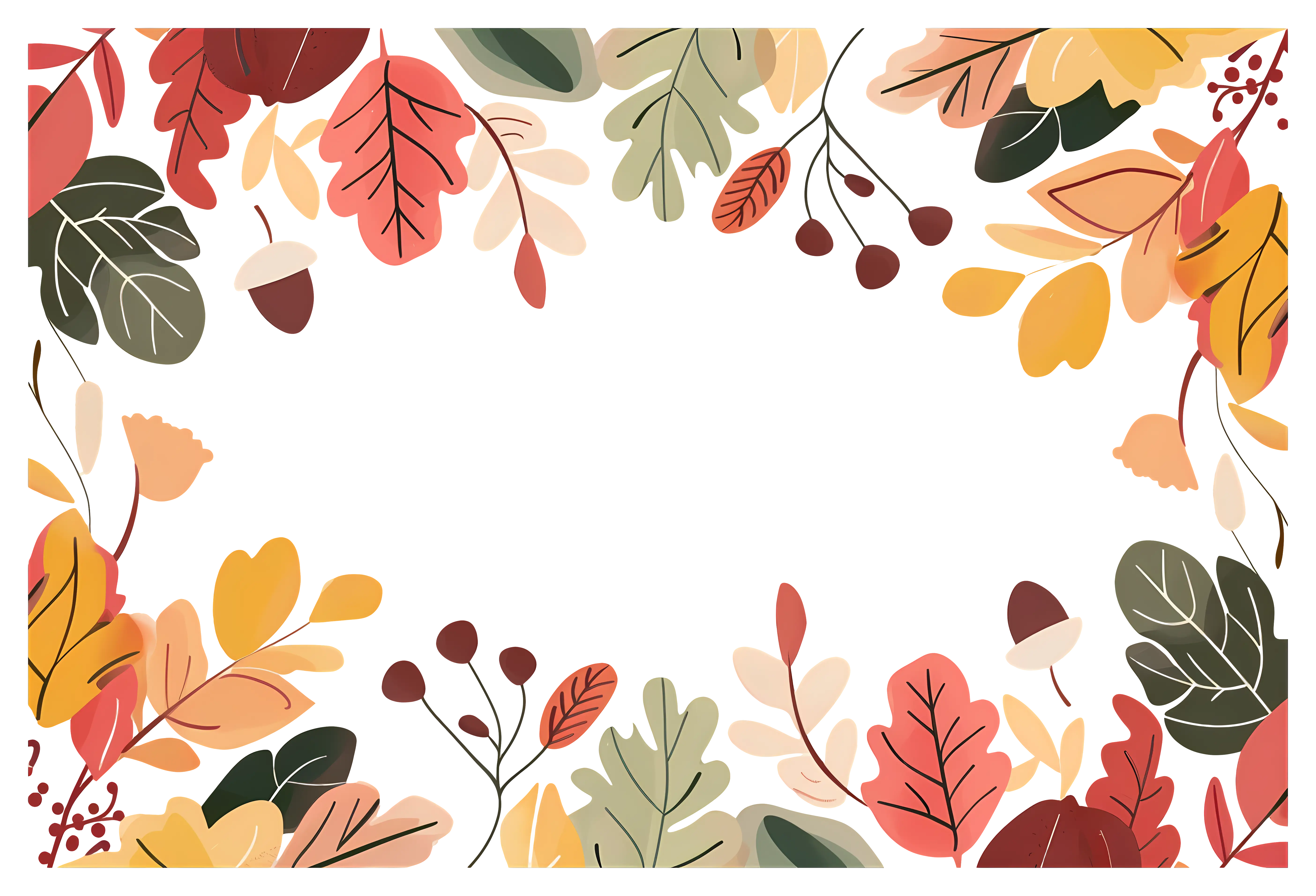 Vibrant Autumn Leaf Frame Design