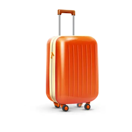 Orange Suitcase for Travel Illustration