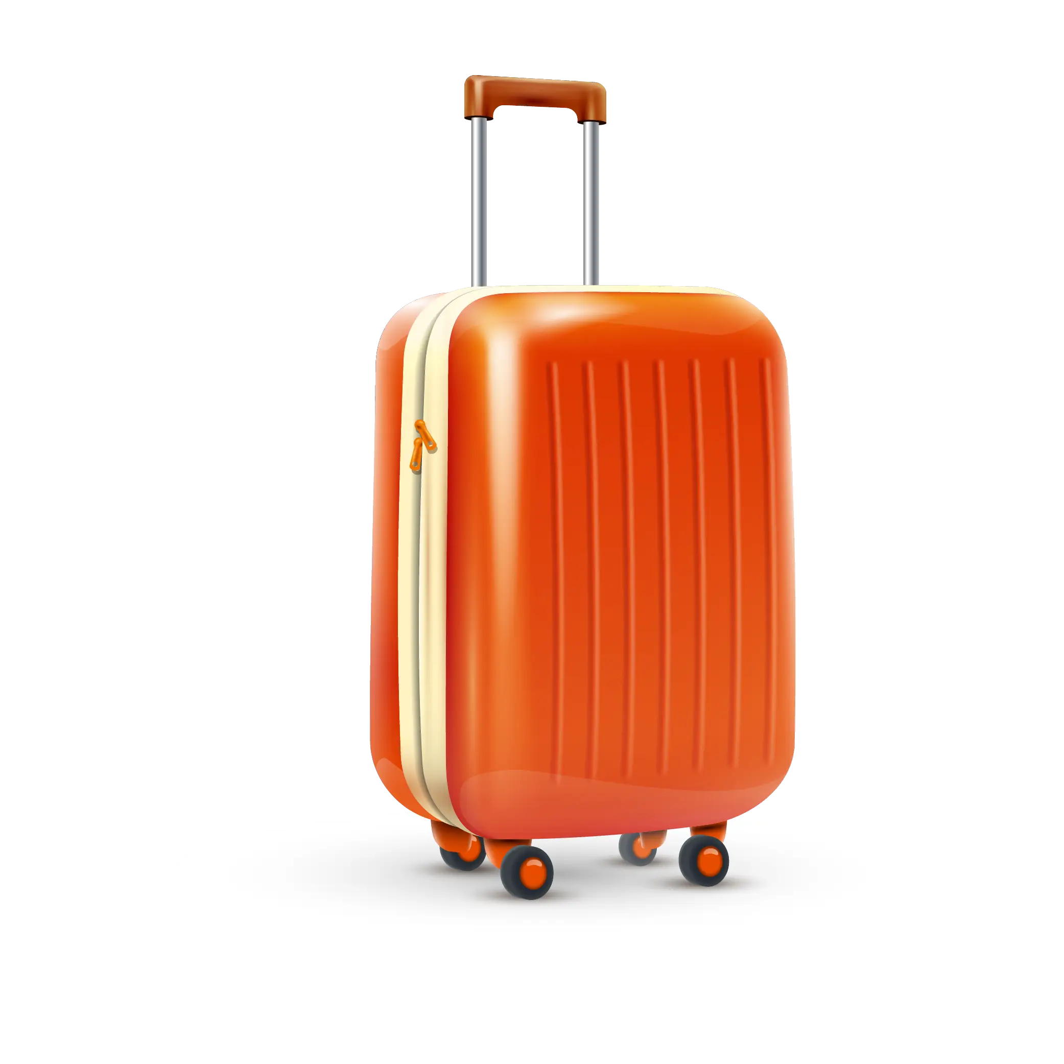 Orange Suitcase for Travel Illustration