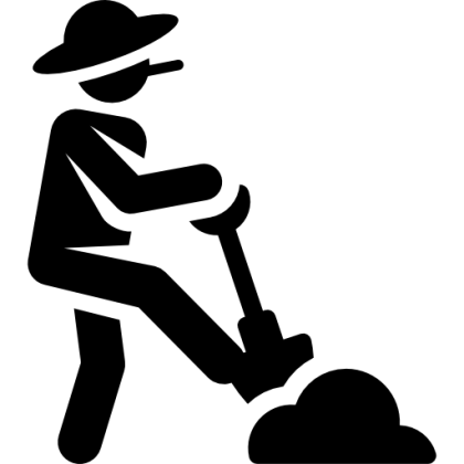 Icon of Person Digging with Shovel