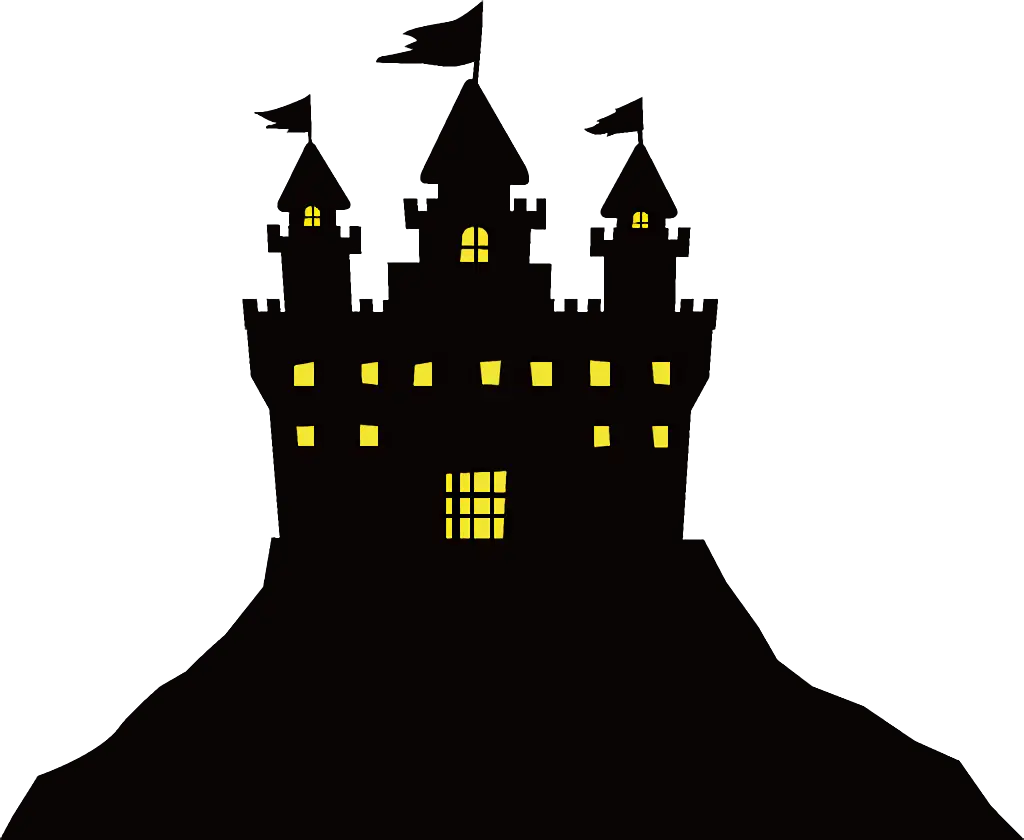 Spooky Black Castle on a Hill