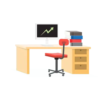 Office Desk with Computer and Chair