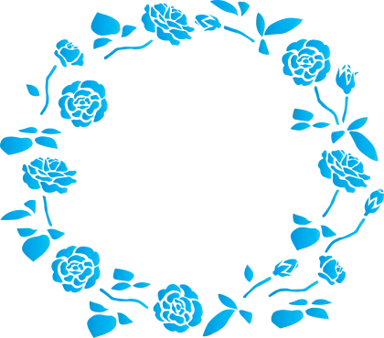 Blue Floral Wreath Design