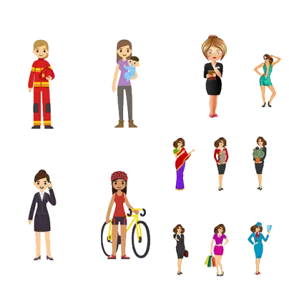 Illustration of Diverse People and Activities