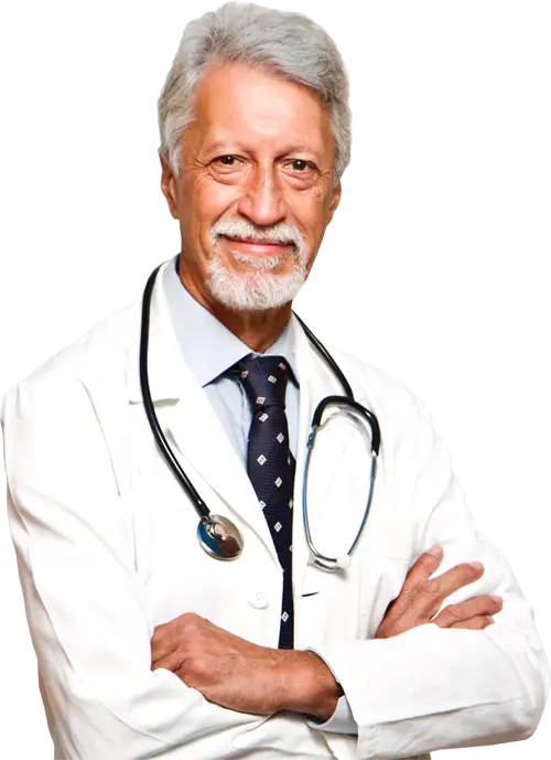 Senior Doctor with Stethoscope in Professional Attire