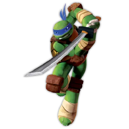 Green Ninja Turtle with Sword in Action Pose