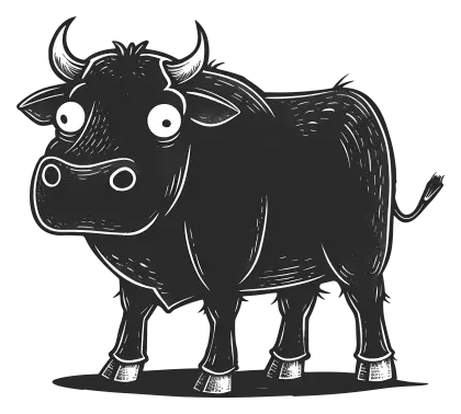 Cartoon Black Bull