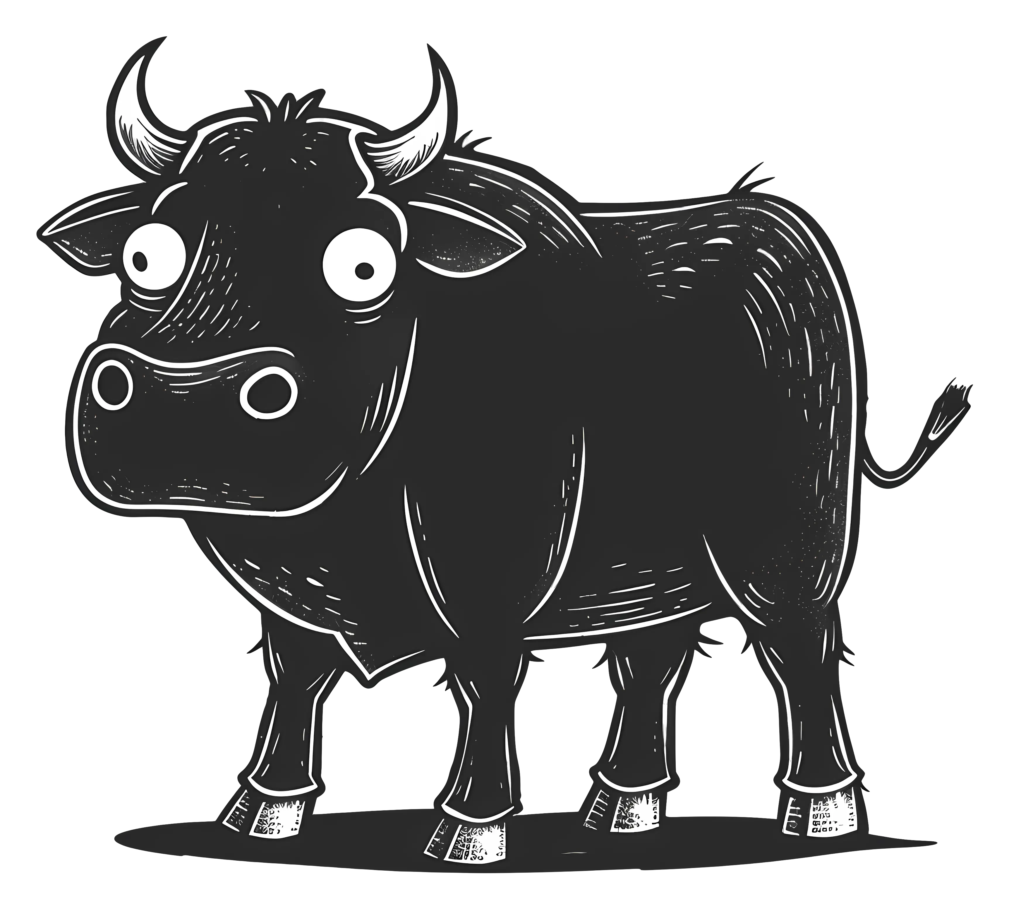 Cartoon Black Bull
