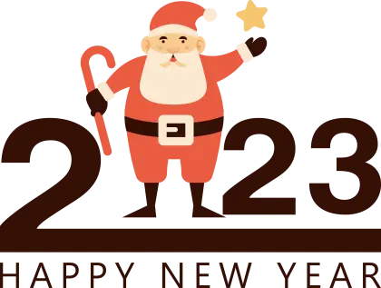 Happy New Year 2023 Design with Santa Claus