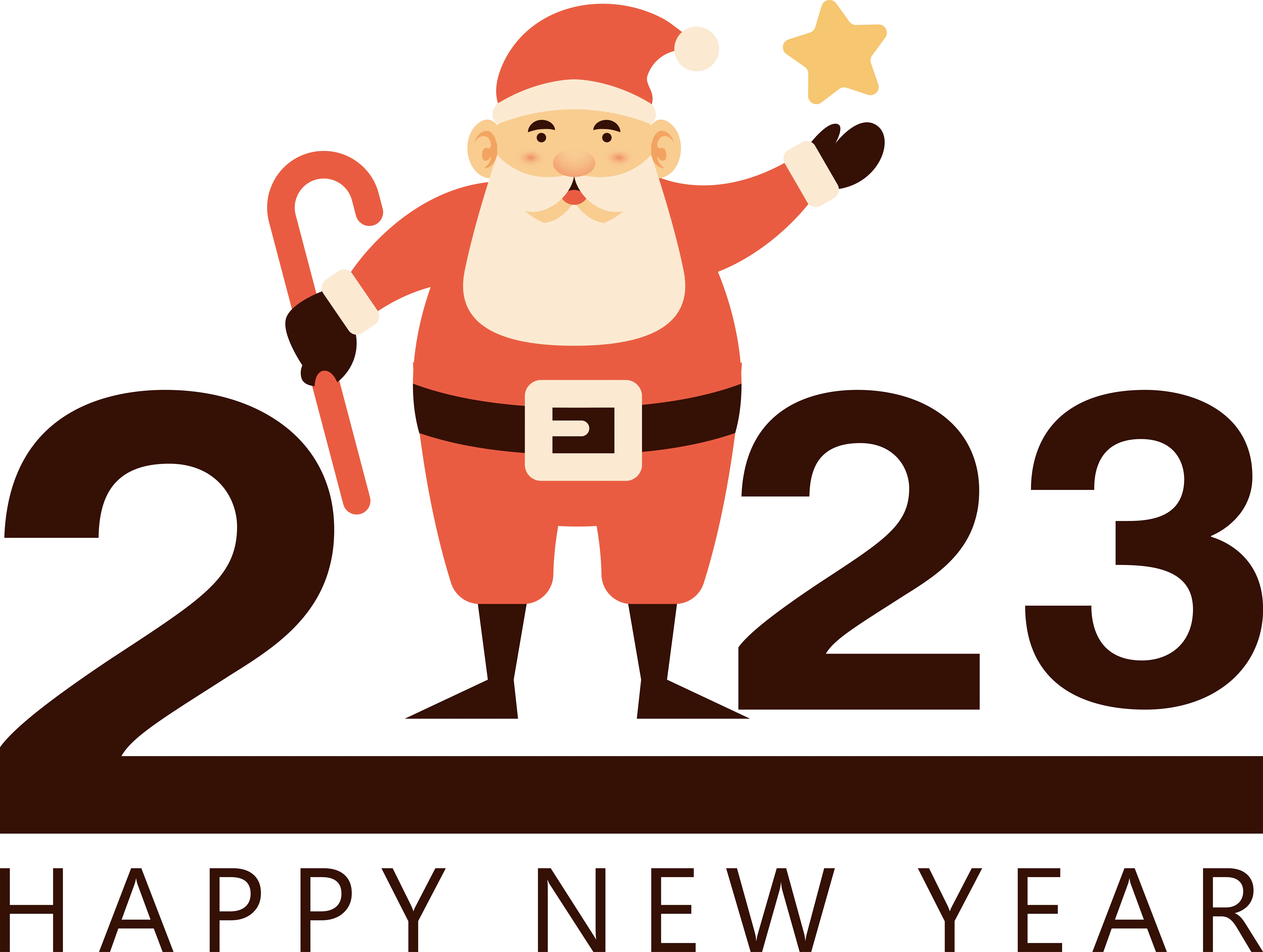 Happy New Year 2023 Design with Santa Claus