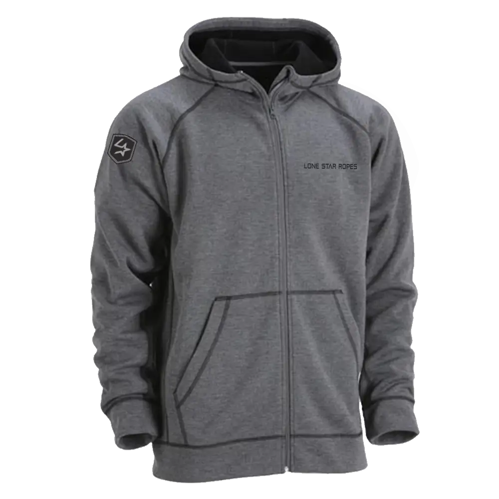 Grey Zippered Hoodie with Pockets