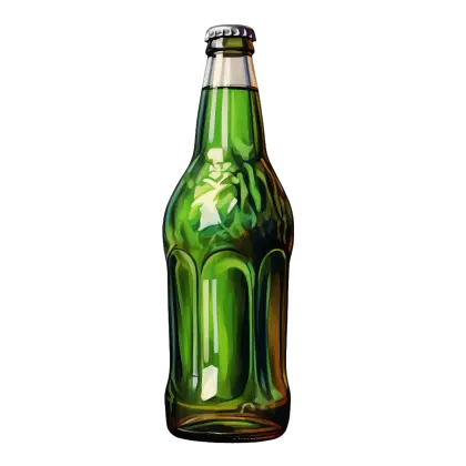 Shiny Green Glass Bottle Design