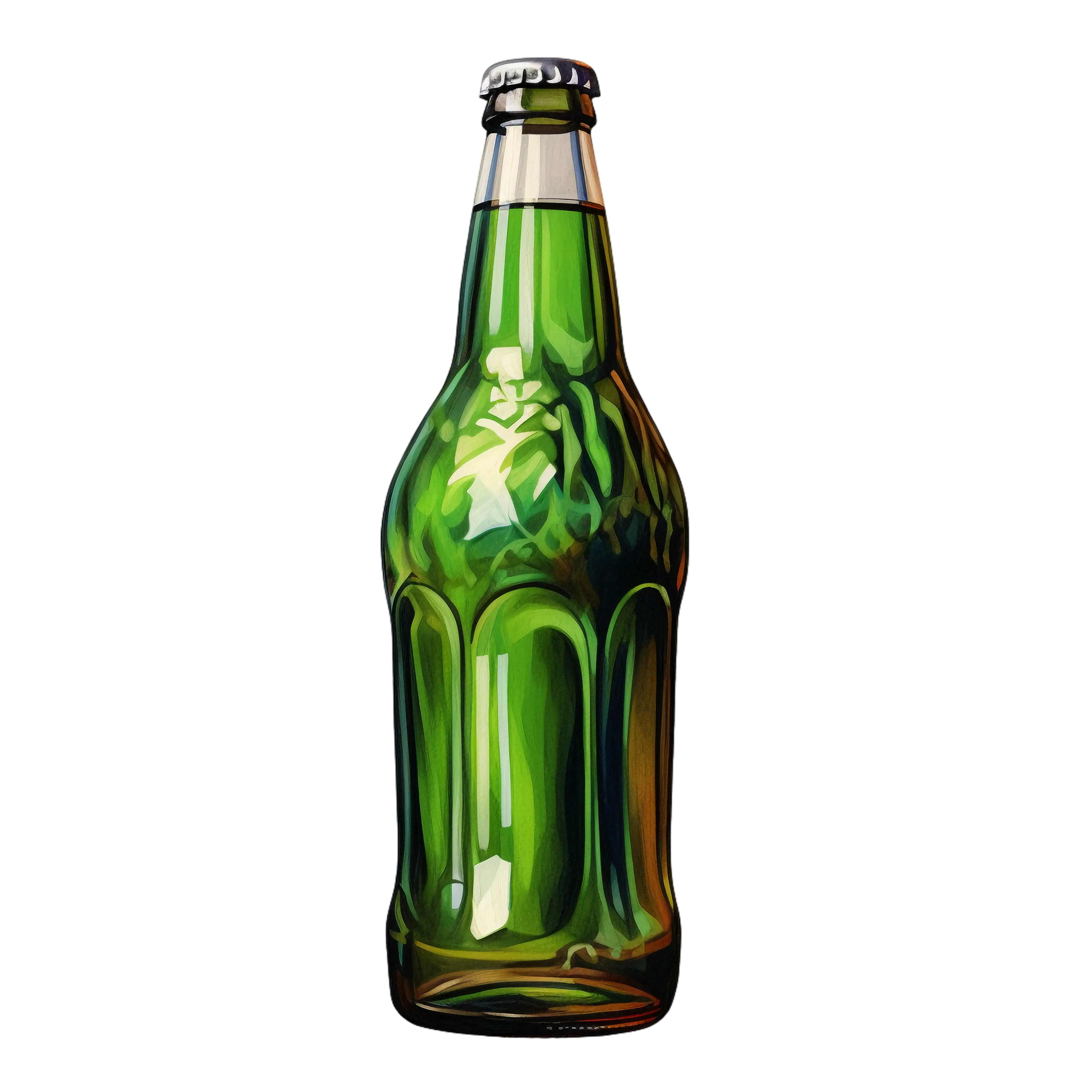 Shiny Green Glass Bottle Design