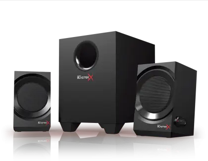 Black Speakers with Subwoofer