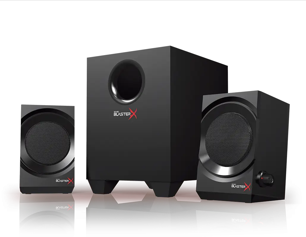 Black Speakers with Subwoofer