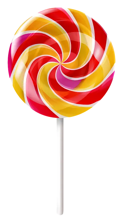 Red and Yellow Swirl Lollipop Candy