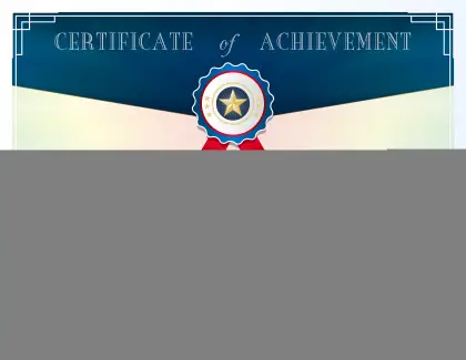 Certificate of Achievement with Blue Ribbon
