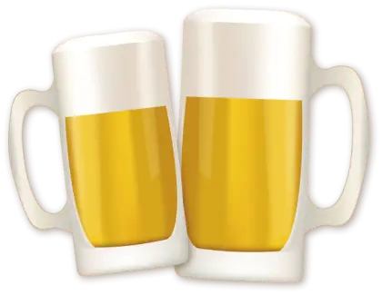 Two Beer Mugs Clinking