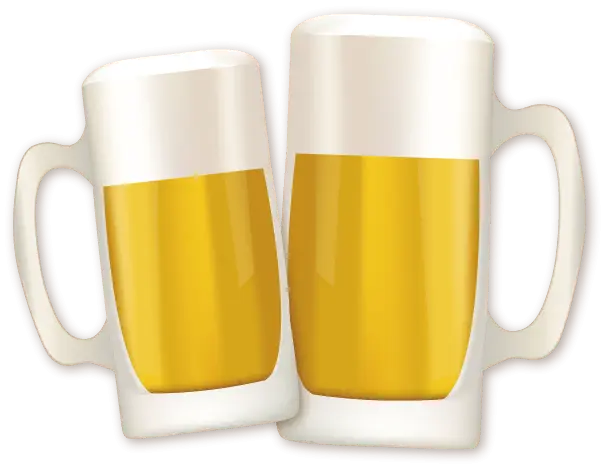 Two Beer Mugs Clinking
