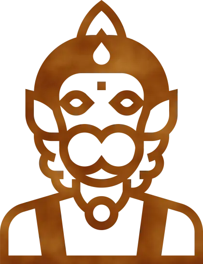 Outline Illustration of Hindu God Hanuman