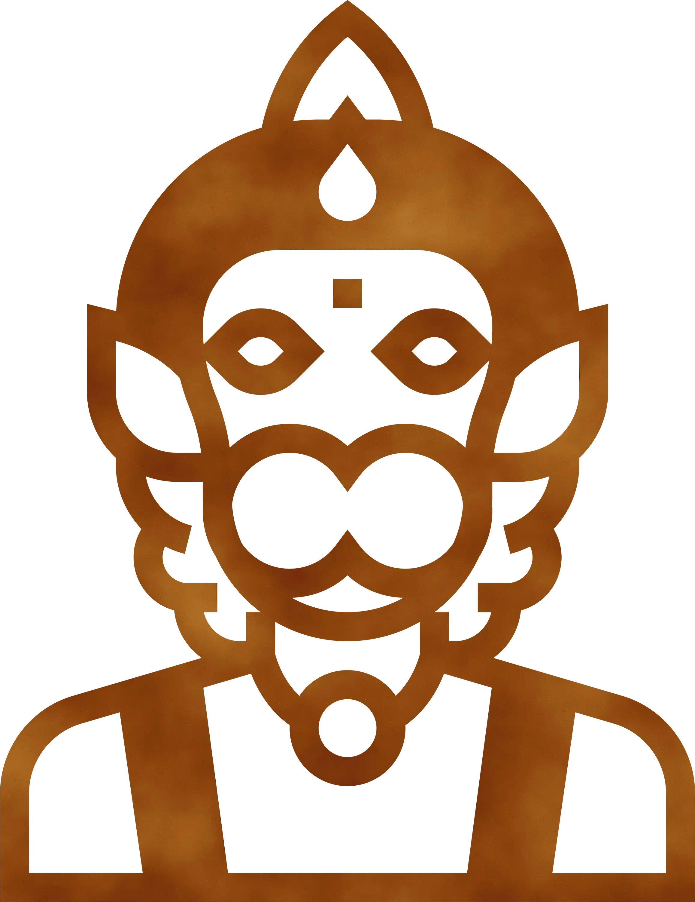 Outline Illustration of Hindu God Hanuman