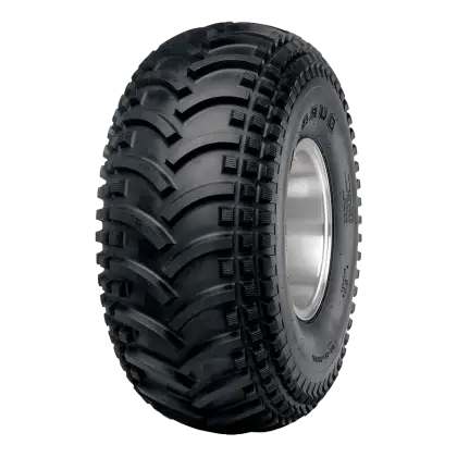 Black Rubber Tire with Heavy-Duty Tread Design