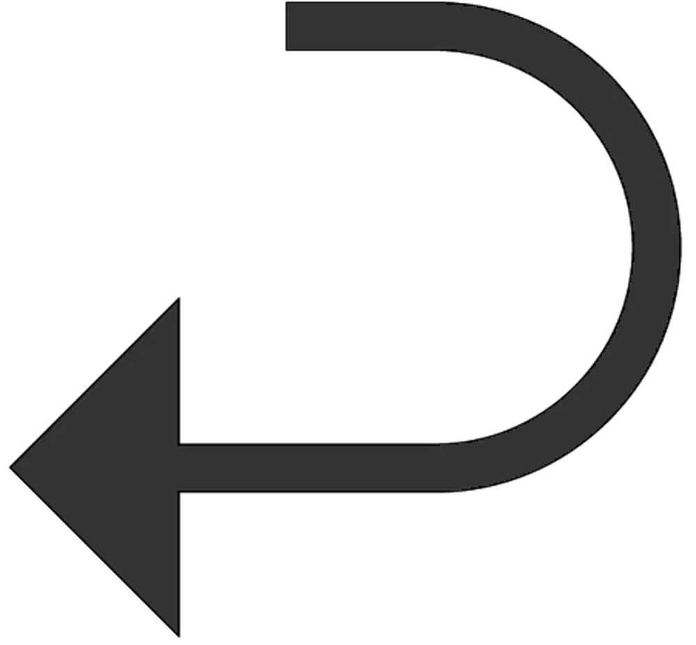 Black Left U-Turn Arrow